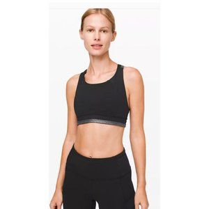 Lululemon Power Position Bra- Black & Silver
